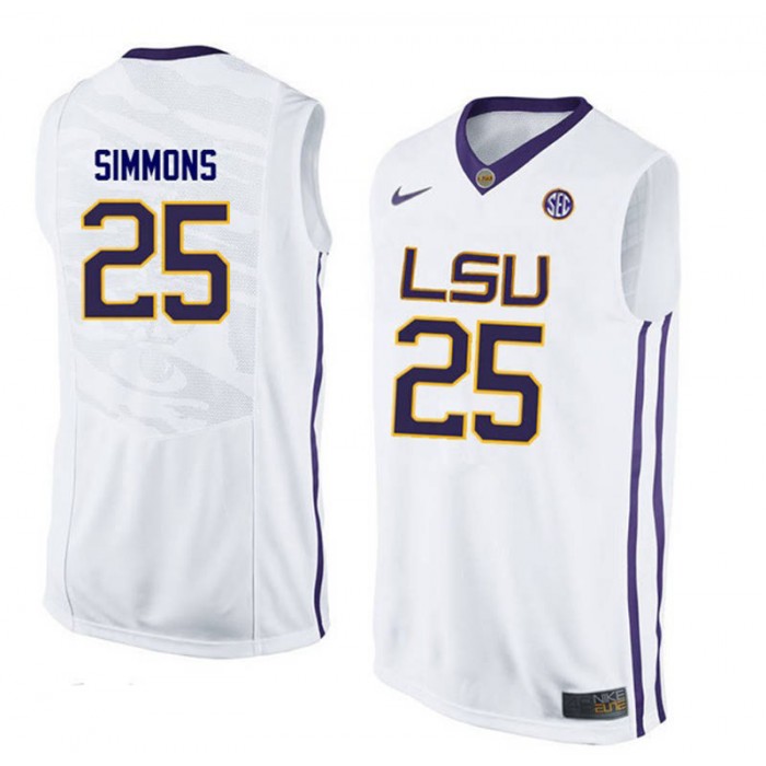 Male Ben Simmons LSU Tigers White NCAA High-School Basketball NBA Player Jersey