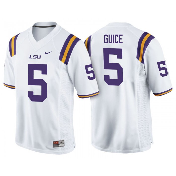 Male Derrius Guice LSU Tigers White College Footbal Alumni NFL Player Jersey