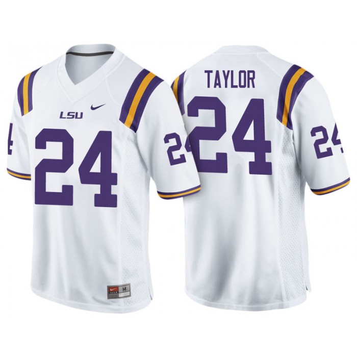 Male Tyler Taylor LSU Tigers White College Footbal Alumni NFL Player Jersey