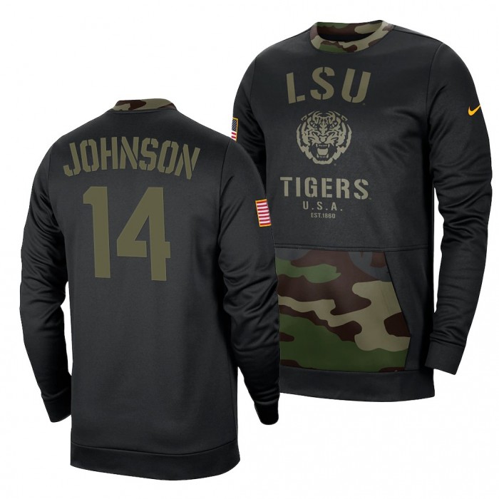 LSU Tigers Max Johnson Veterans Day 2021 Camo Military Appreciation Sweatshirt