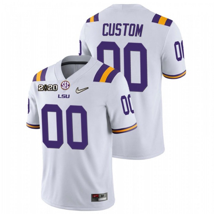 Custom LSU Tigers Game Football White Jersey For Men