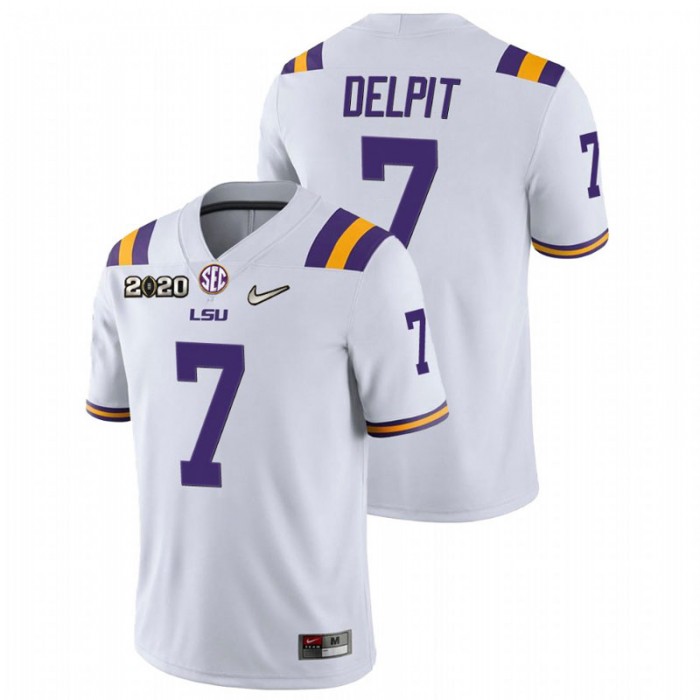 Grant Delpit LSU Tigers Game Football White Jersey For Men