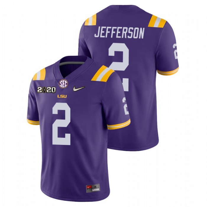 LSU Tigers Justin Jefferson Game 2020 National Champions Jersey For Men Purple