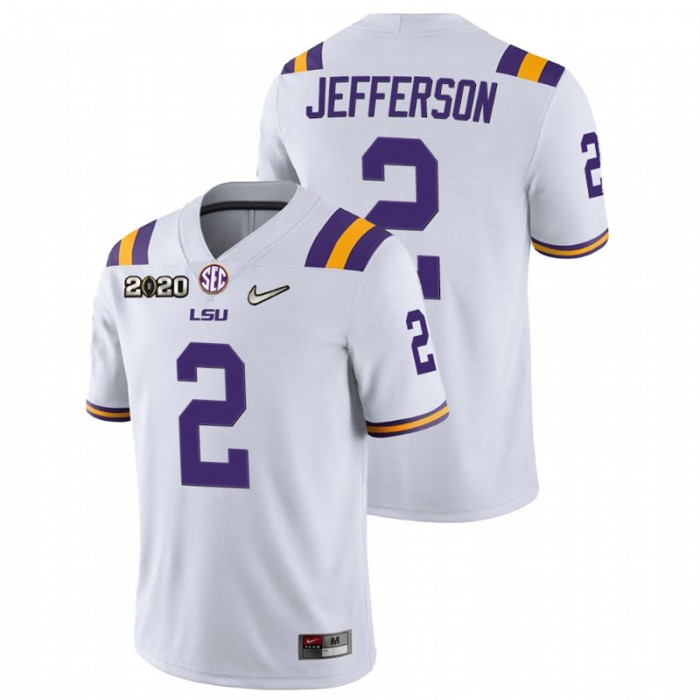 Justin Jefferson LSU Tigers Game Football White Jersey For Men