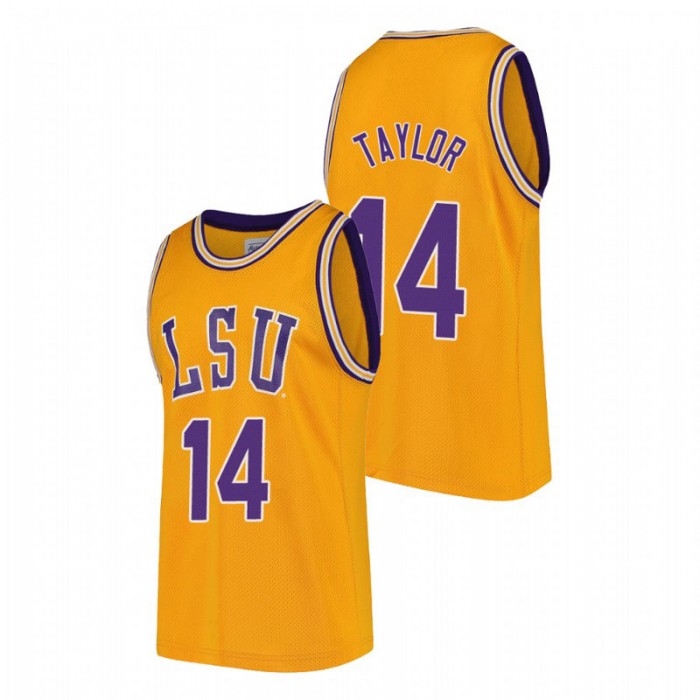 LSU Tigers College Basketball Gold Marlon Taylor Replica Jersey For Men
