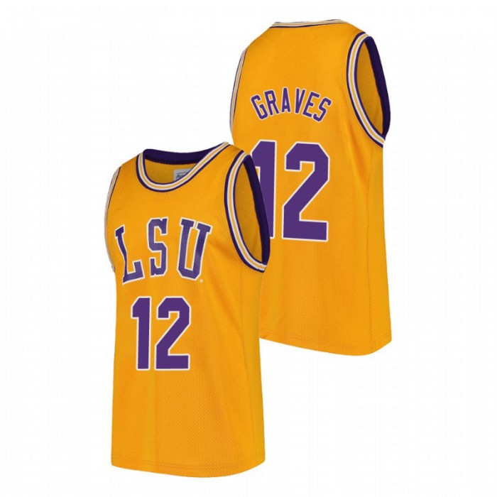 LSU Tigers College Basketball Gold Marshall Graves Replica Jersey For Men