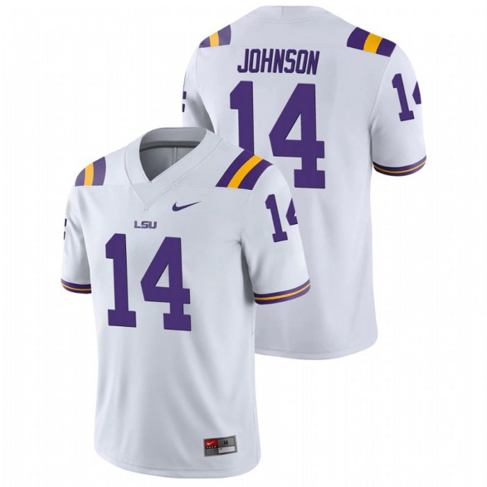 Max Johnson LSU Tigers College Football White Game Jersey