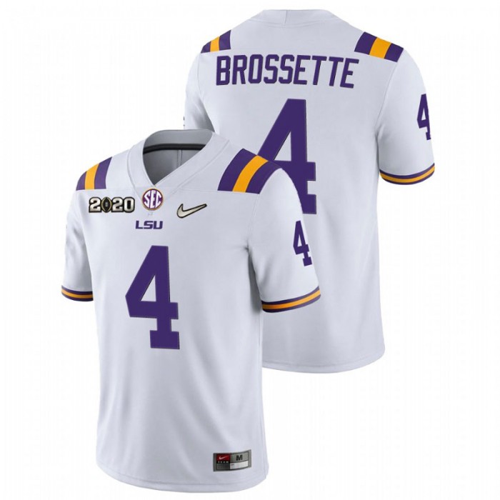Nick Brossette LSU Tigers Game Football White Jersey For Men