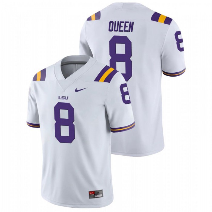 Patrick Queen LSU Tigers College Football White Game Jersey