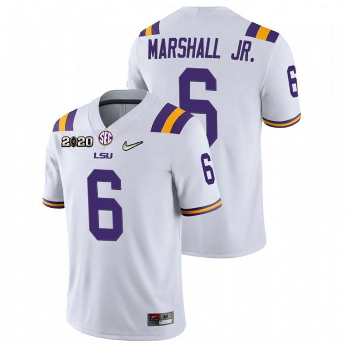 Terrace Marshall Jr. LSU Tigers Game Football White Jersey For Men