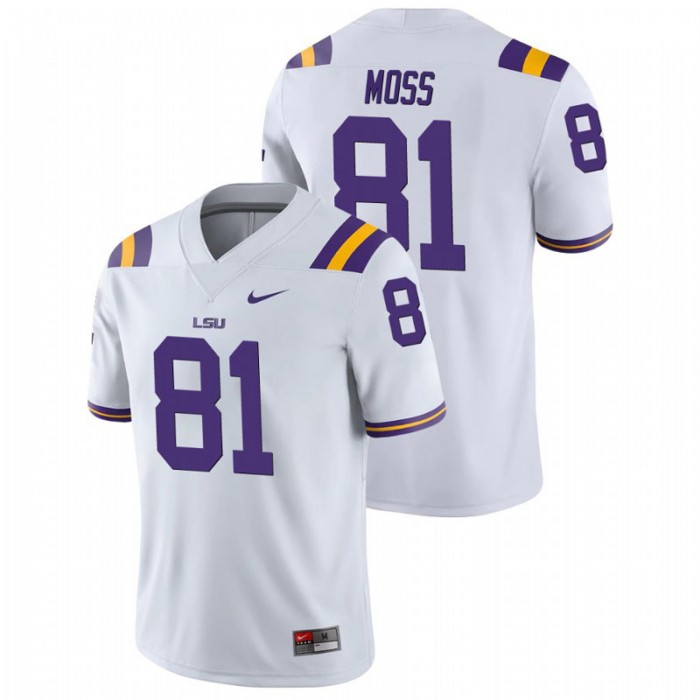 Thaddeus Moss LSU Tigers College Football White Game Jersey