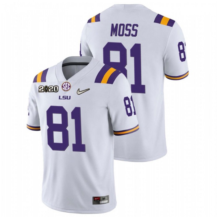 Thaddeus Moss LSU Tigers Game Football White Jersey For Men