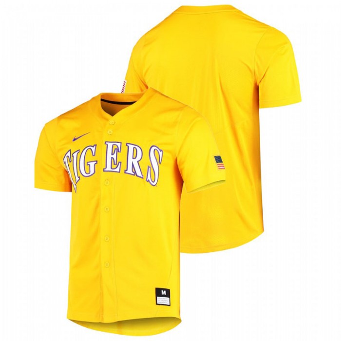 LSU Tigers Custom College Baseball Vapor Untouchable Elite Gold Men Jersey