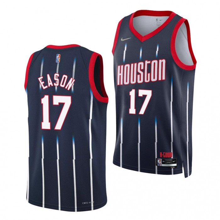 LSU Tigers Tari Eason #17 Houston Rockets 2022 NBA Draft Red City Edition Jersey