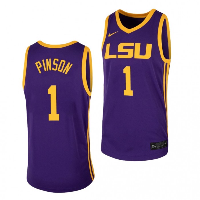 Xavier Pinson #1 LSU Tigers College Basketball Jersey 2022 Purple