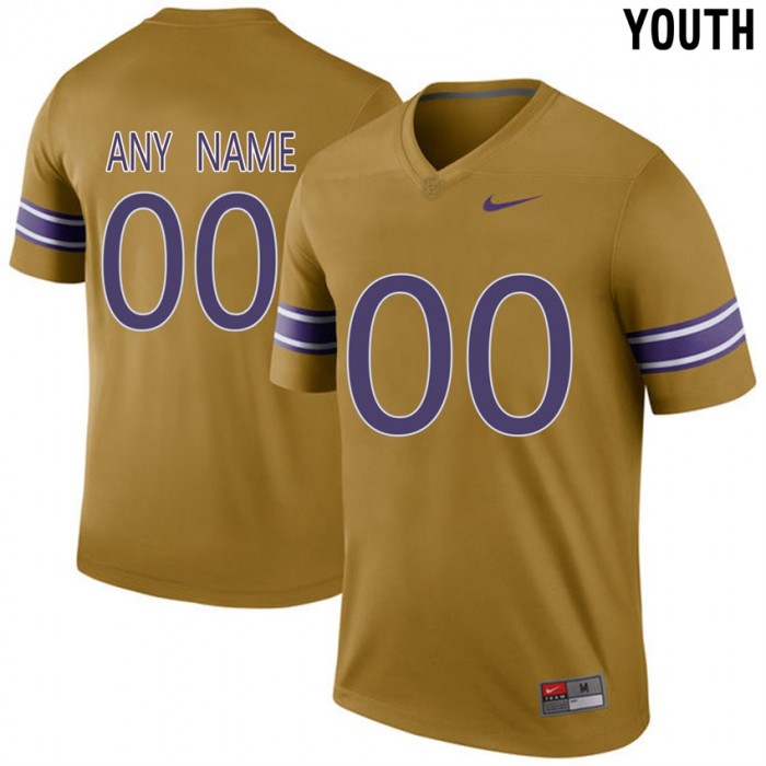 Youth LSU Tigers #00 Gridiron Gold College Limited Throwback Football Customized Jersey