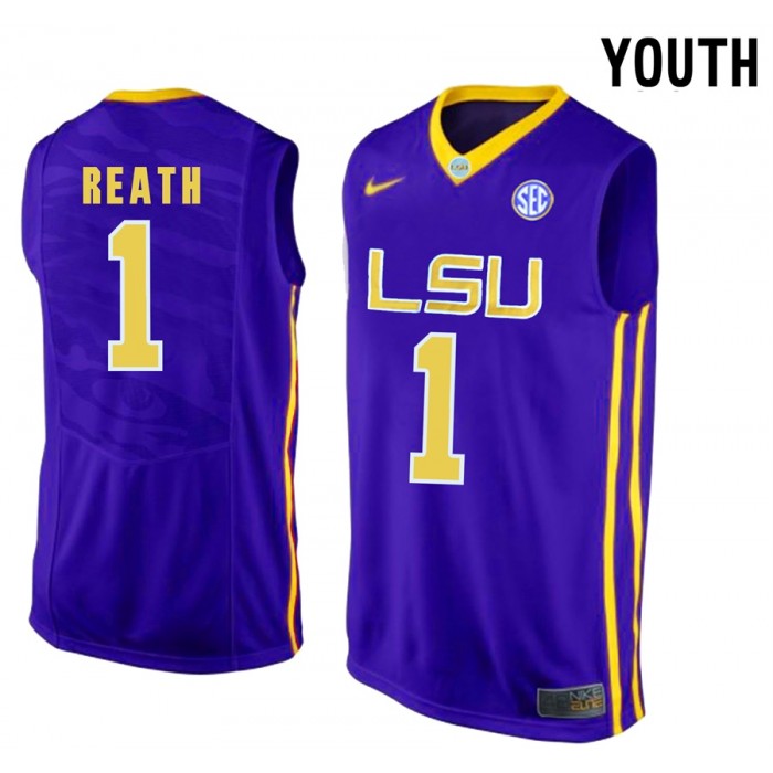 Youth Duop Reath LSU Tigers Purple NCAA Basketball Sporting Jersey
