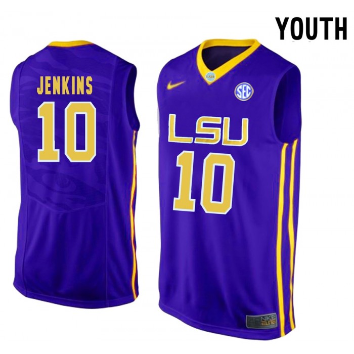 Youth Branden Jenkins LSU Tigers Purple NCAA Basketball Sporting Jersey