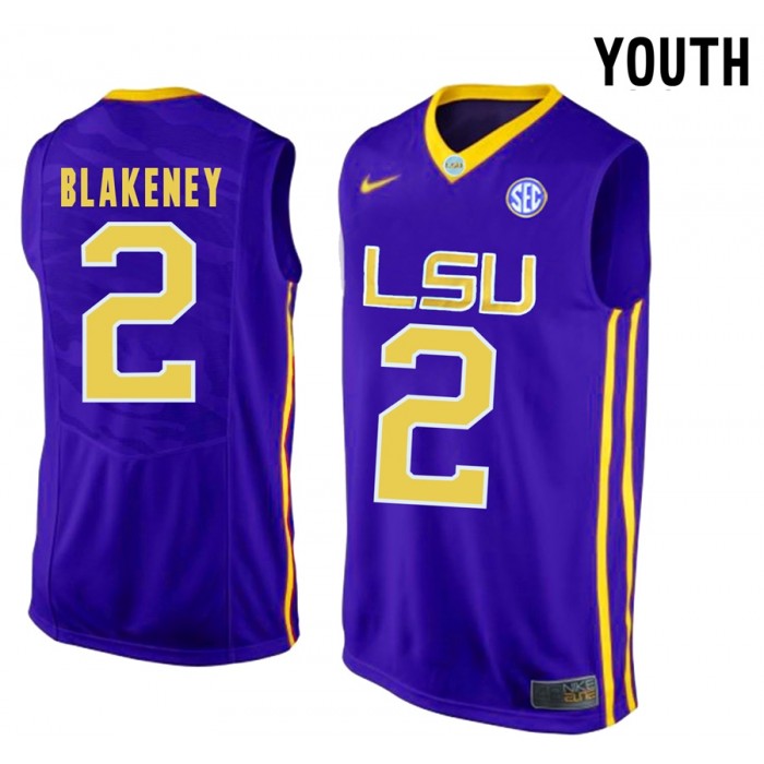 Youth Antonio Blakeney LSU Tigers Purple NCAA Basketball Sporting Jersey