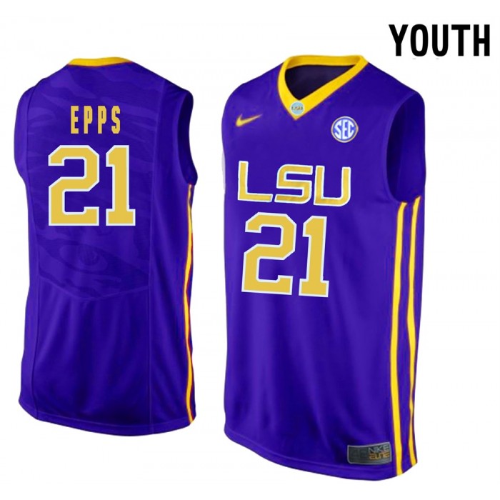 Youth Aaron Epps LSU Tigers Purple NCAA Basketball Sporting Jersey