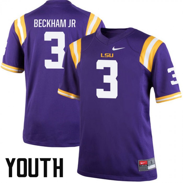 Youth LSU Tigers #3 Odell Beckham Jr Purple NCAA Football Alumni Game Jersey