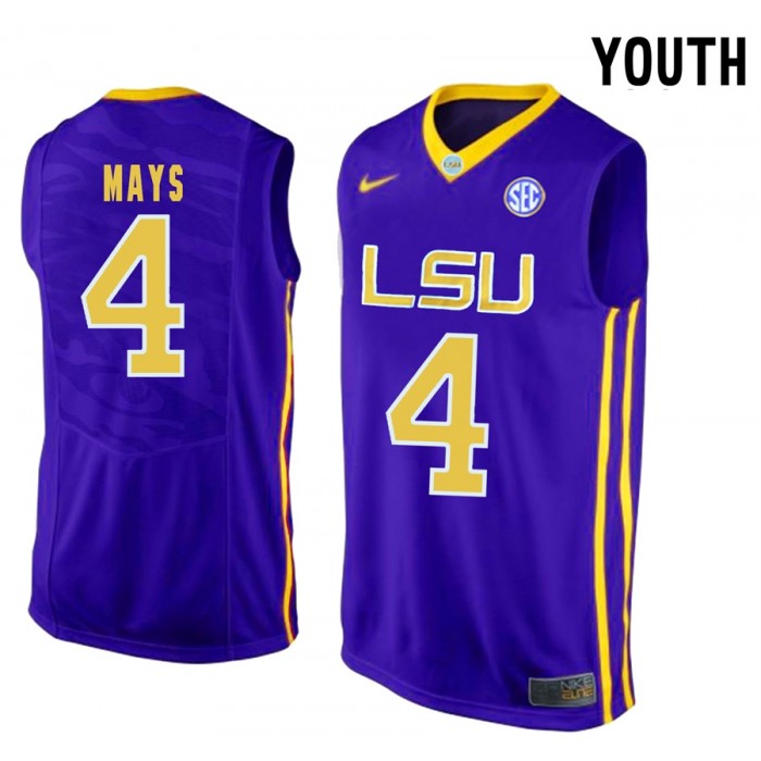 Youth Skylar Mays LSU Tigers Purple NCAA Basketball Sporting Jersey