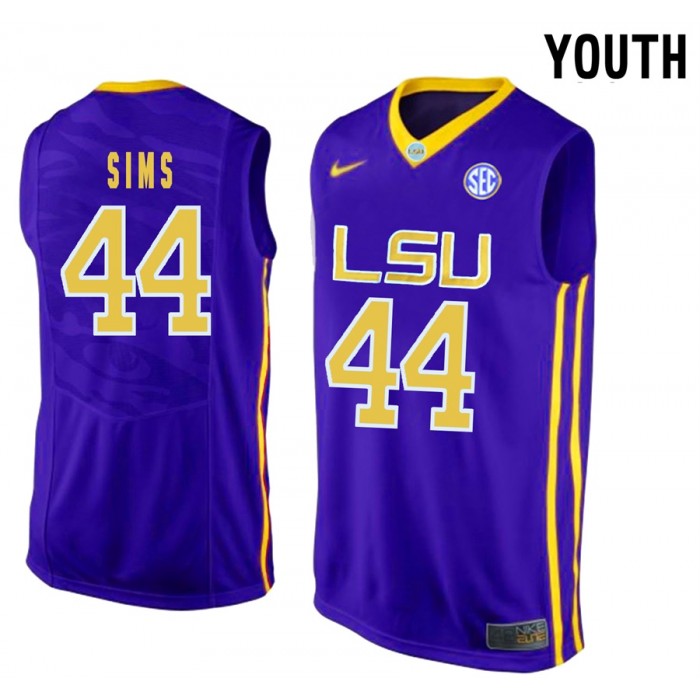 Youth Wayde Sims LSU Tigers Purple NCAA Basketball Sporting Jersey