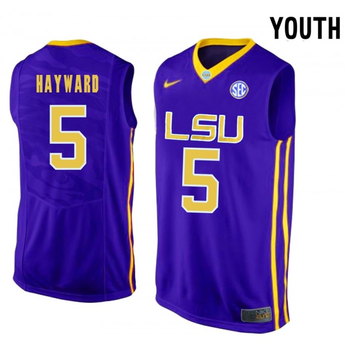 Youth Kieran Hayward LSU Tigers Purple NCAA Basketball Sporting Jersey