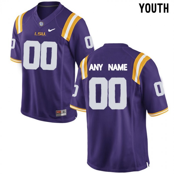 Youth LSU Tigers #00 Purple College Limited Football Customized Jersey