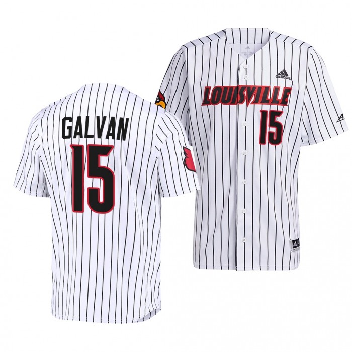 Alex Galvan Louisville Cardinals #15 White College Baseball Pinstripe Jersey