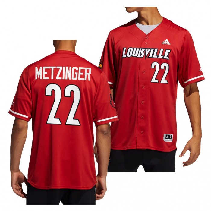 Louisville Cardinals Ben Metzinger Button-Up Baseball Red #22 Jersey