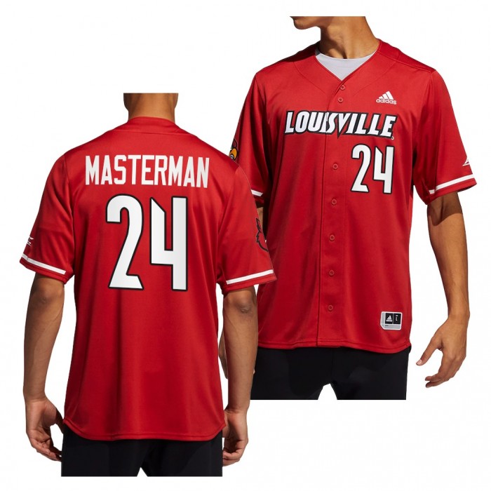 Louisville Cardinals Cameron Masterman Button-Up Baseball Red #24 Jersey