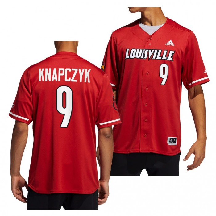 Louisville Cardinals Christian Knapczyk Button-Up Baseball Red #9 Jersey