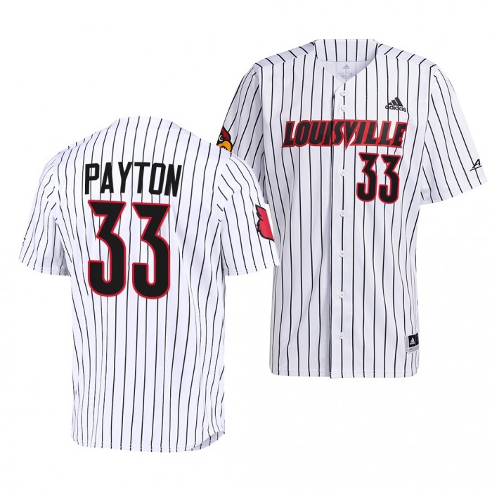 Jack Payton Louisville Cardinals #33 White College Baseball Pinstripe Jersey