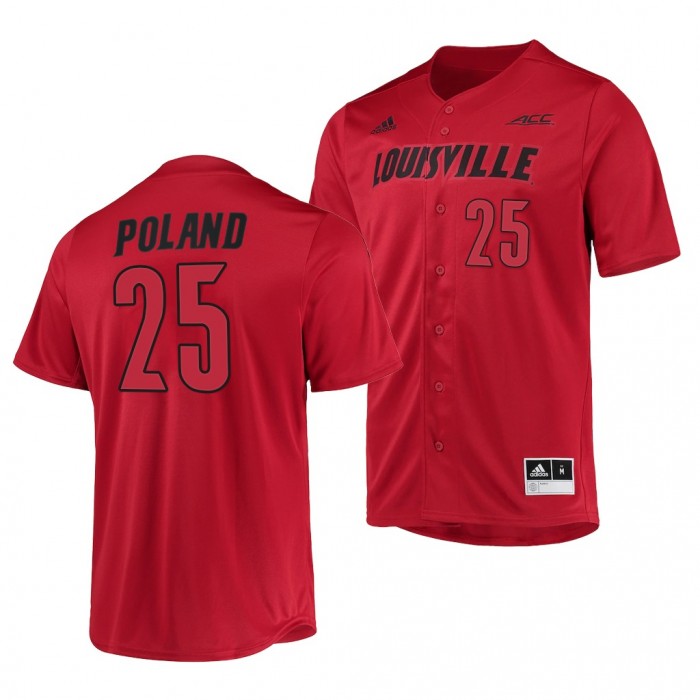 Louisville Cardinals Jared Poland 2022 College Baseball Button-Up Red #25 Jersey