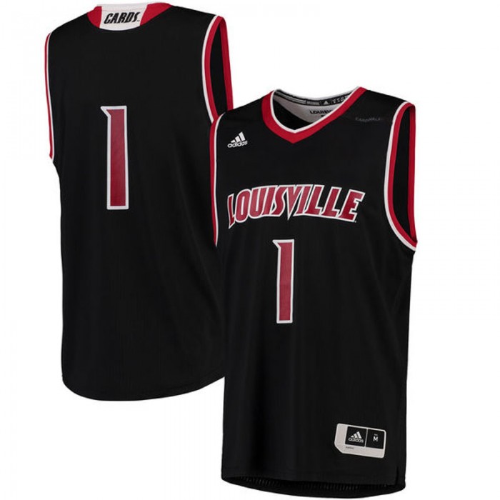 Louisville Cardinals #1 Black Basketball For Men Jersey