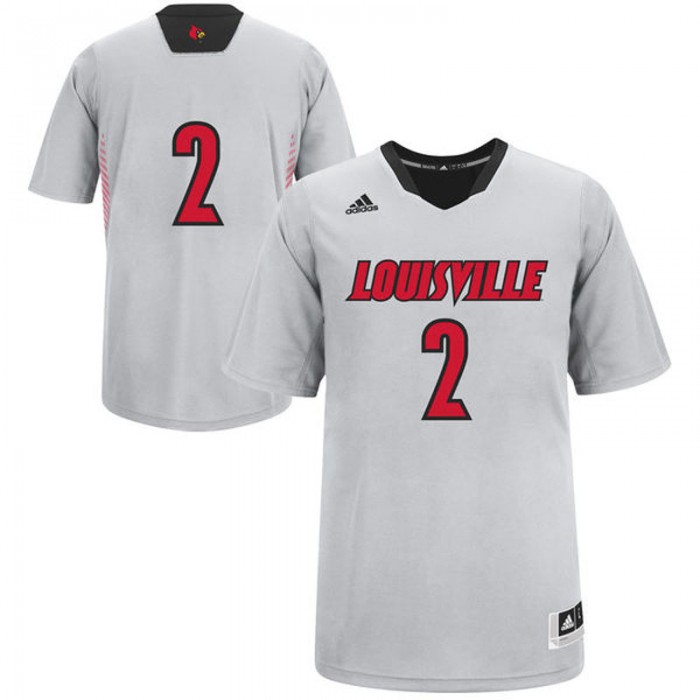 Louisville Cardinals #2 Gray Basketball For Men Jersey