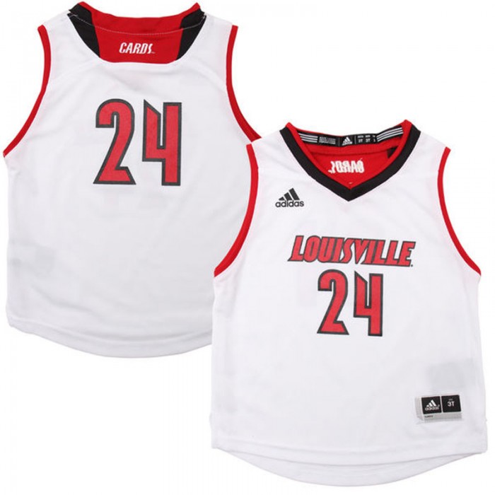 Louisville Cardinals #24 White Basketball For Men Jersey