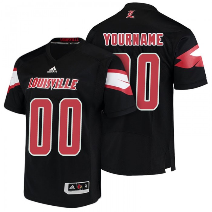 Male Louisville Cardinals #00 Black College Football Custom Jersey