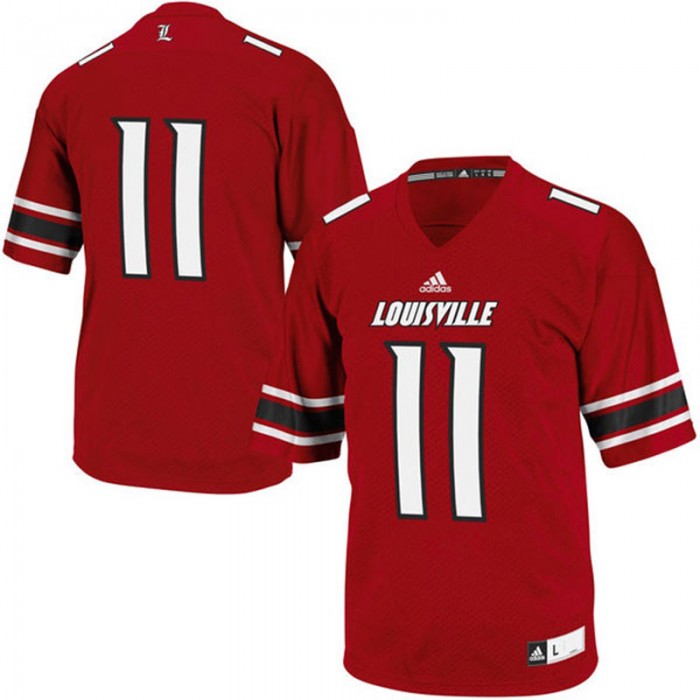 Male Louisville Cardinals #11 Red Premier College Football Jersey