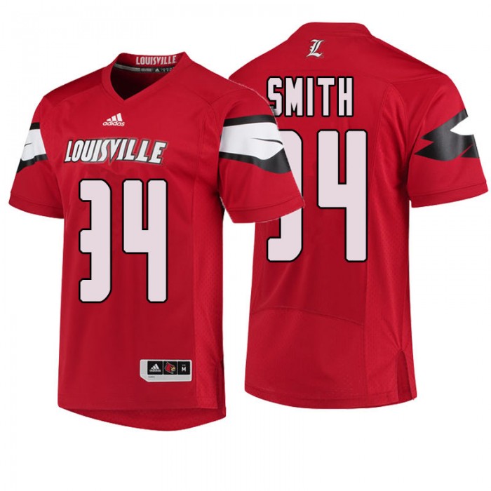 Male Jeremy Smith Louisville Cardinals Red 2018 Season College Football Player Jersey