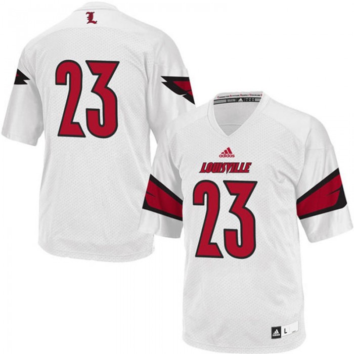 Male Louisville Cardinals #23 White Premier College Football Jersey