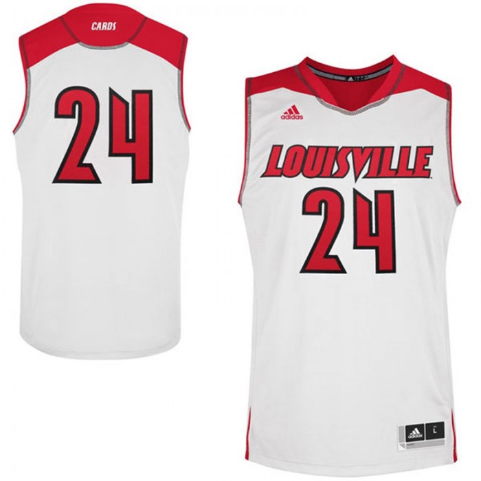 Male Louisville Cardinals #24 White Premier College Baketball Jersey