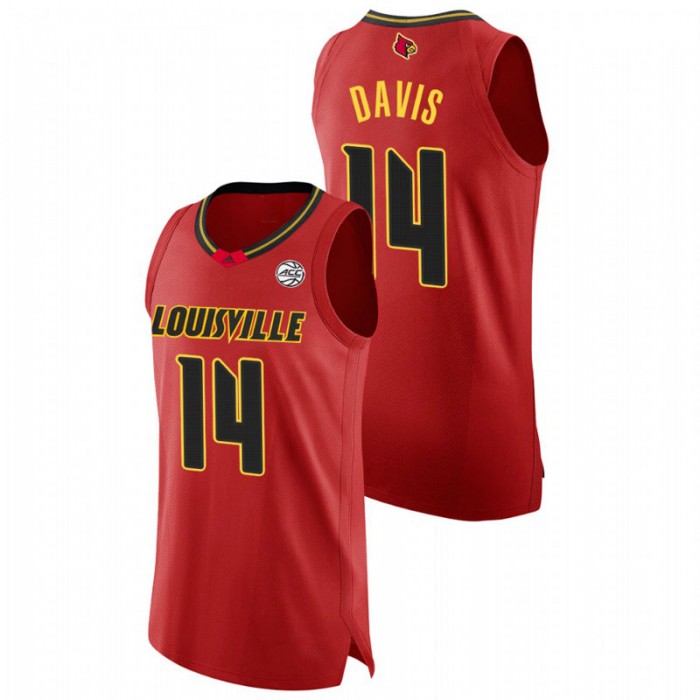 Louisville Cardinals College Basketball Dre Davis Authentic Jersey Red Men