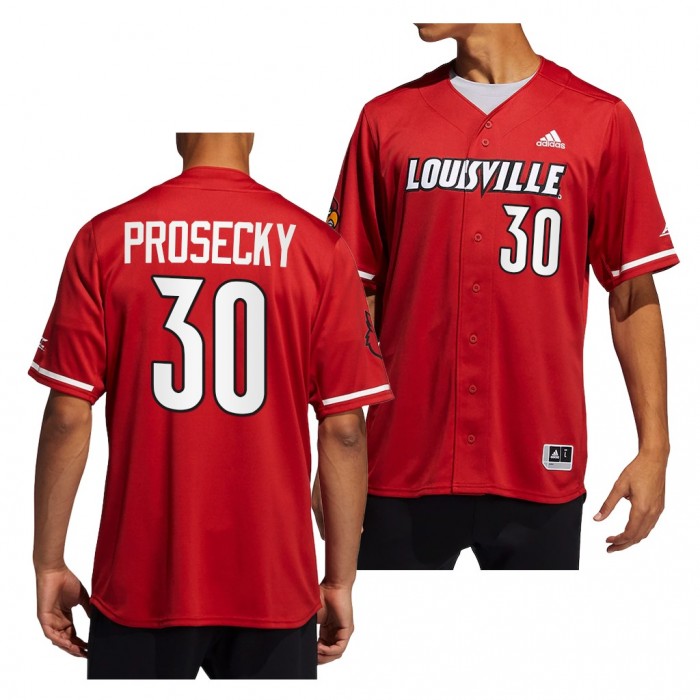 Louisville Cardinals Michael Prosecky Button-Up Baseball Red #30 Jersey