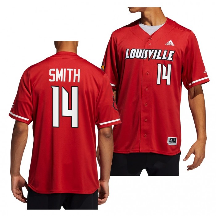 Louisville Cardinals Noah Smith Button-Up Baseball Red #14 Jersey