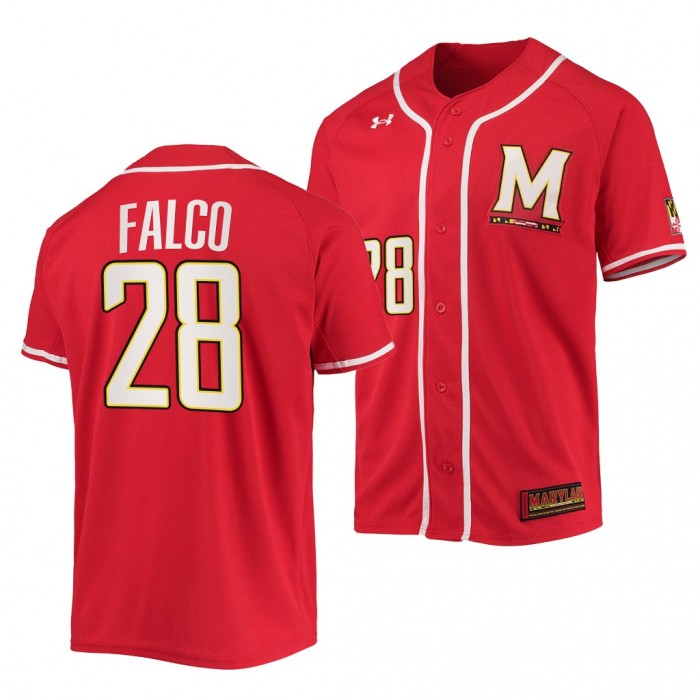 Maryland Terrapins Red College Baseball David Falco Men Jersey