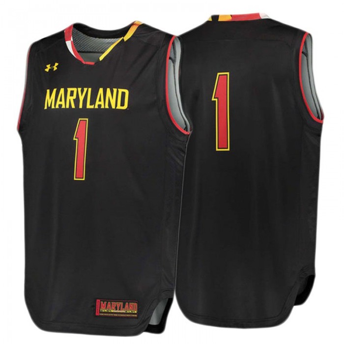 Male Maryland Terrapins #1 Black Basketball Performance Jersey