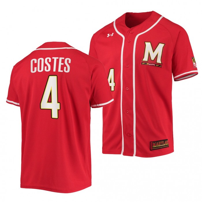 Maryland Terrapins Red College Baseball Maxwell Costes Men Jersey