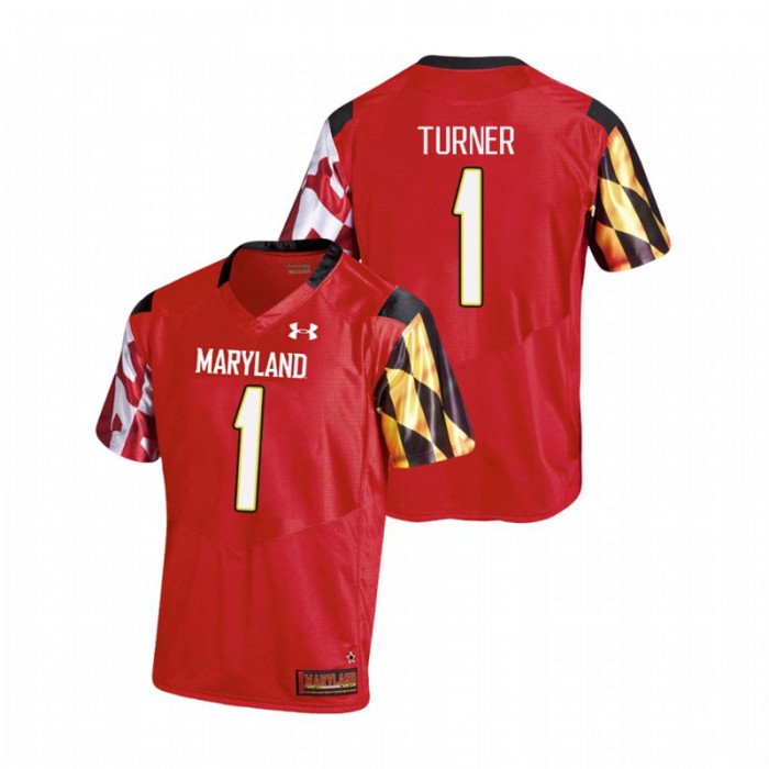 DJ Turner For Men Maryland Terrapins Red College Football Replica Jersey